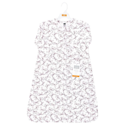 Hudson Baby Saco de Dormir, Manta, de Jersey de Algodón de Manga Larga Unisex para Bebé, Estampado Lazos Rosas, de 6 a 12 Meses