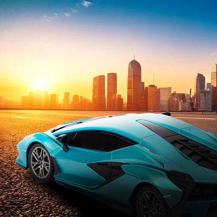 1:24 Scale Officially Licensed RC Lamborghini Sián FKP 37, Blue Lambo Sport Racing Hobby Toy Car Model Vehicle for Boys Girls and Adults Gift