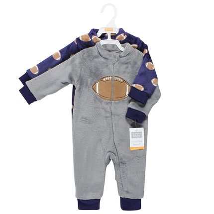Hudson Baby Grenouillères en peluche pour bébés filles, Football gris, 6-9 mois