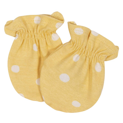 Gerber Baby-Girls 4-Pack Mittens, Ivory,yellow,blue,peach Pink, Newborn