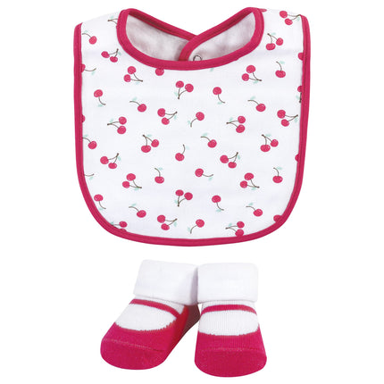 Hudson Baby Unisex Baby Cotton Bib and Sock Set, Ice Cream, One Size