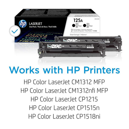 HP CB540AD 125A Original LaserJet Toner Cartridges, Black, Multipack