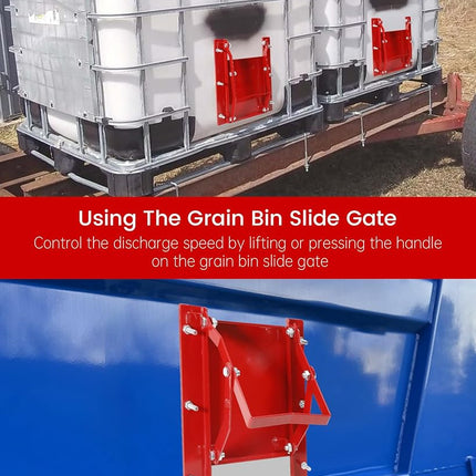 Sliding Grain Gate-9"x9", Heavy Duty Steel Grain Bin Slide Gate is Suitable for Grain Silos, Feed Bins, Truck Bin Unloading, Red Grain Feed Bin Slide Door