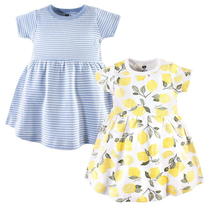 Hudson Baby Baby Girls' Cotton Dresses, Lemons, 4T