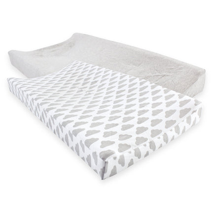Hudson Baby Cotton Changing Pad Cover, 2 Pack, Hea