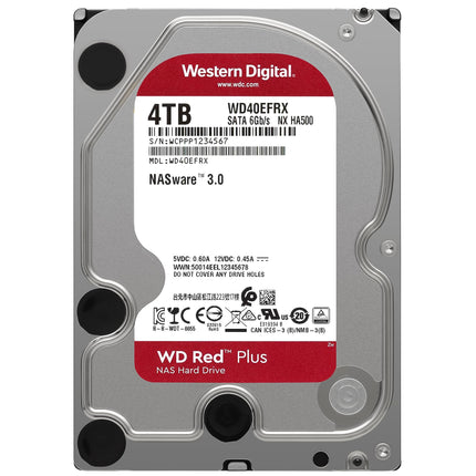 Disque dur interne Western Digital Red NAS 4 To Intellipower SATA 6 Gb/s Cache 64 Mo 3,5 pouces - Rouge (WD40EFAX)