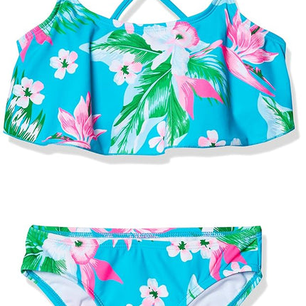 Kanu Surf Girls' Alania Flounce Bikini Beach Sport 2 Piece Swimsuit - Blue - 16