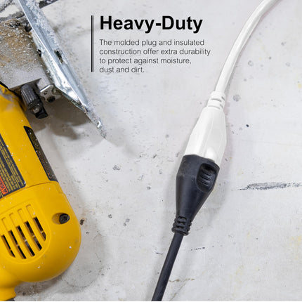 GE - 16AWG 13A 20ft UL Listed Heavy Duty Waterproof Extension Cable White