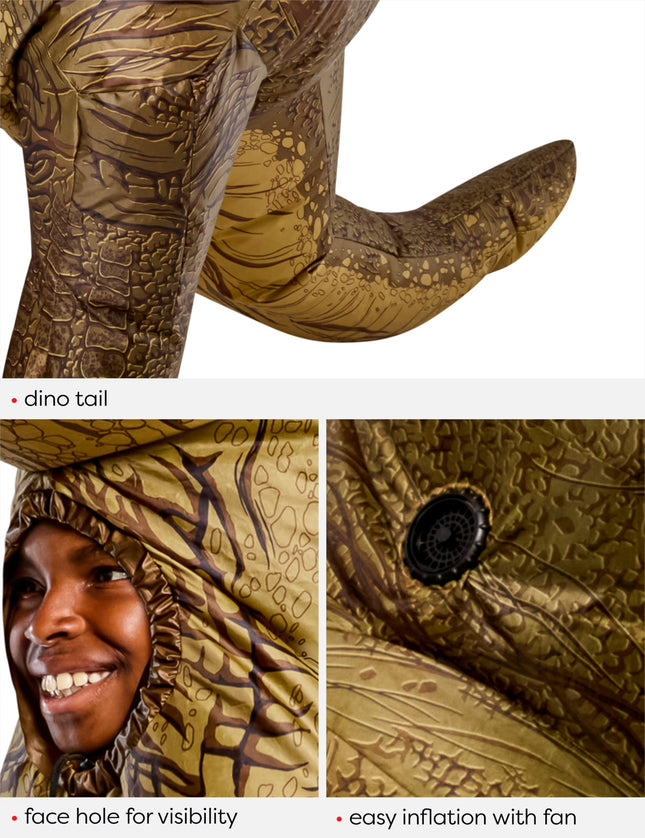 Rubies Jurassic World : Costume gonflable T-Rex avec son pour enfants, taille unique unisexe