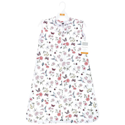 Hudson Baby Unisex Baby Cotton Sleeveless Wearable Sleeping Bag, Sack, Blanket, Hummingbird Garden, 0-6 Months