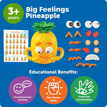Learning Resources Big Feelings Pineapple, Ages 3+, Emotional Learning Toy, Social Emotional Playset, Build Feelings Faces with 26 Pieces
