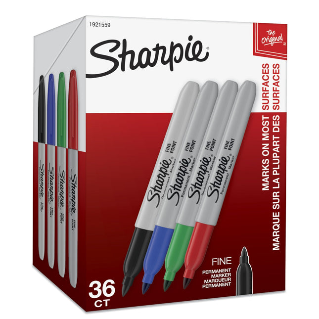 SHARPIE Permanent Markers, Fine Point, Assorted Co