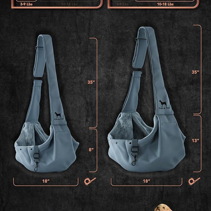 Noah & Paw Dog Sling Carrier for Small Dogs 3-10lb, Dog Sling for Small Dogs and Cats, Dog Carrier with Adjustable Padded Strap, Premium Twill, Lined with Fur, Double Safety Feature, Machine Washable