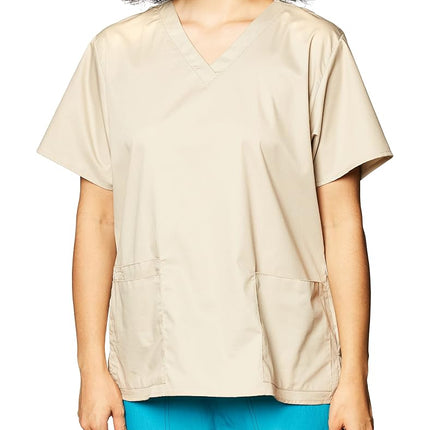 WonderWink Women's V-Neck Top, Khaki, X-Small
