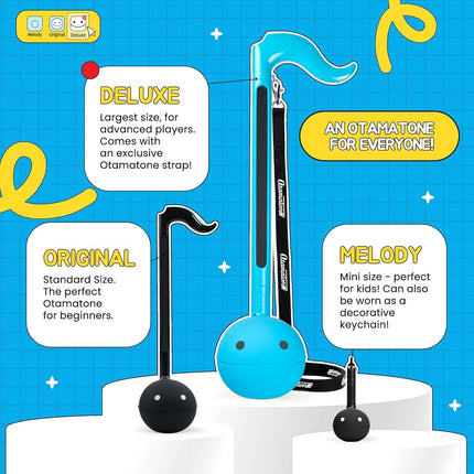 Instrumento musical electrónico Otamatone Deluxe para adultos, sintetizador portátil, música eléctrica digital de Japón por Cube/Maywa Denki, regalos geniales, azul [manual en inglés]