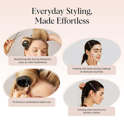 Kitsch Styling Hair Clip - Alligator Clips for Hair | Alligator Hair Clips for Styling & Sectioning | Professional Duckbill Hair Clips for Women | Holiday Gift | Duck Bill Clips - 6pcs (Iridescent)