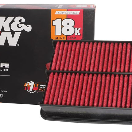 K&N Engine Air Filter: Long Life 18,000 Mile Repla