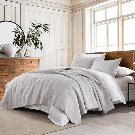 HORIMOTE HOME 100% Cotton Quilt Set King Size, Lig