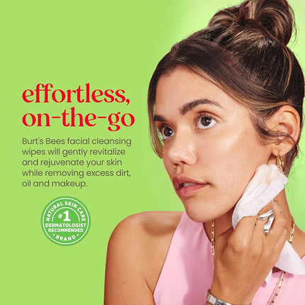 Burts Bees Facial Cleansing Towelettes Sensitive for Unisex 30 Count Towelettes
