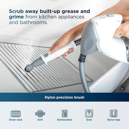 Limpiadora a vapor Shark Lift-Away con vaporizador de mano desmontable para suelos duros sellados, azulejos, lechada, hornos, encimeras, ventanas, baños, tapicería, incluye 5 herramientas versátiles, azul, S3972BRN
