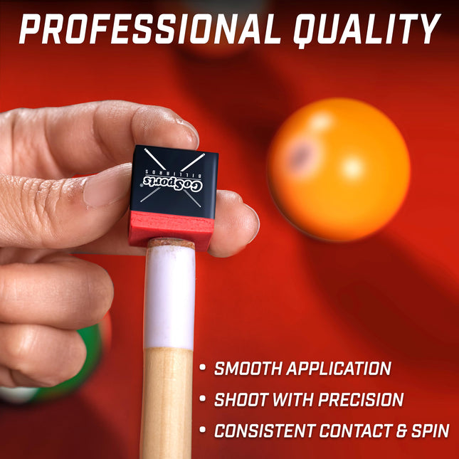 GoSports Premium Pool Cue Chalk Cube 12 Pack - Black Billiards Pool Stick Chalk