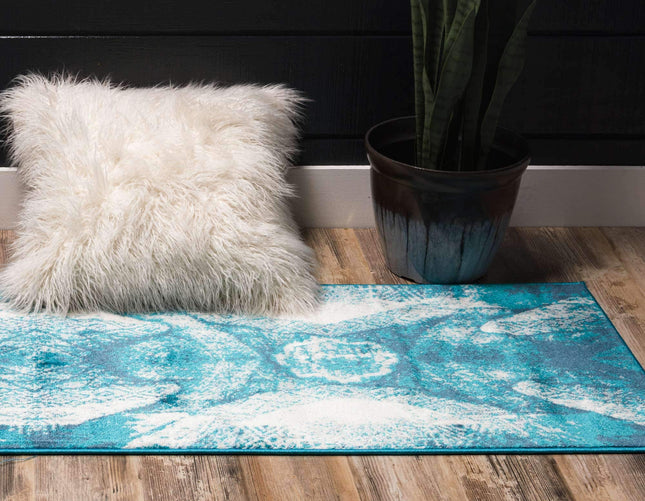 Unique Loom Sofia Collection Traditional Vintage Turquoise Runner Rug (2' x 10')