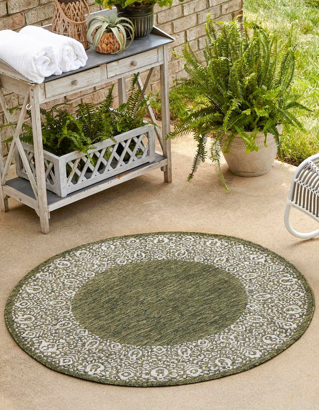 Unique Loom Outdoor Border Collection Area Rug - F