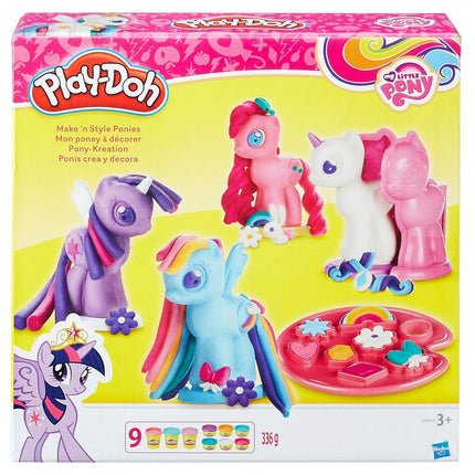 Juego de Play-Doh Make 'n Style Ponies, figuras de My Little Pony, 9 colores, kit de manualidades para niños, juguetes preescolares, para niñas y niños, edades de 3+ años (Exclusivo de Amazon)