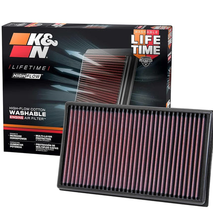 K&N Engine Air Filter: Reusable, Clean Every 75,000 Miles, Washable, Premium, Replacement Car Air Filter: Compatible with 2012-2019 Volkswagen/Audi/Seat/Skoda Compact 1.6/1.8/2.0 L, 33-3005