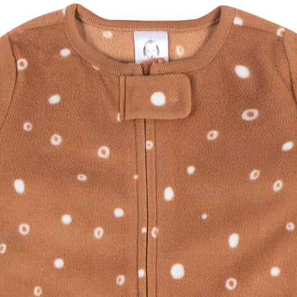 Gerber Unisex Baby Fleece Wearable Blanket, Brown Dots, 0-6 Months