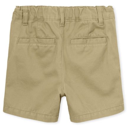 The Children's Place Baby Boys' and Toddler Stretch Chino Shorts, Flax/New Navy 2-Pack, 4T