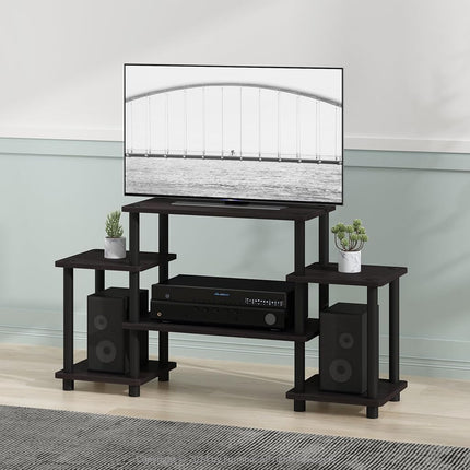 Furinno Turn-N-Tube No Tools Entertainment Center, TV Unit, TV Stands, Dark Walnut