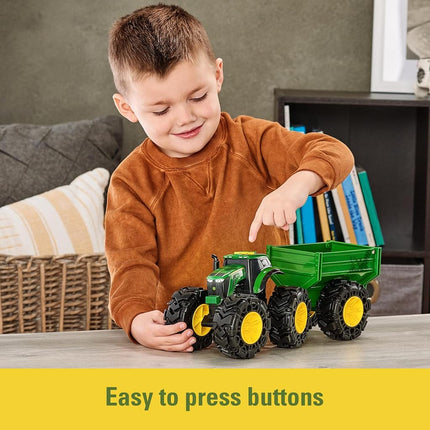 John Deere Kids 736 47353 Lights & Sounds Tractor with Wagon, red