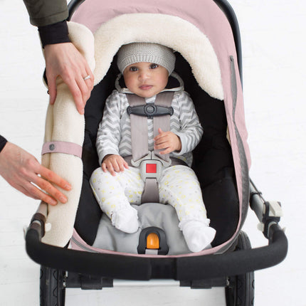 Funda de invierno para asiento de automóvil Skip Hop: forro polar ultra suave, color rosa jaspeado