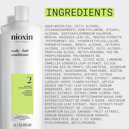 Nioxin Density System 2 Scalp Therapy Conditioner (Natural Hair, Progressed Thinning) 1000ml
