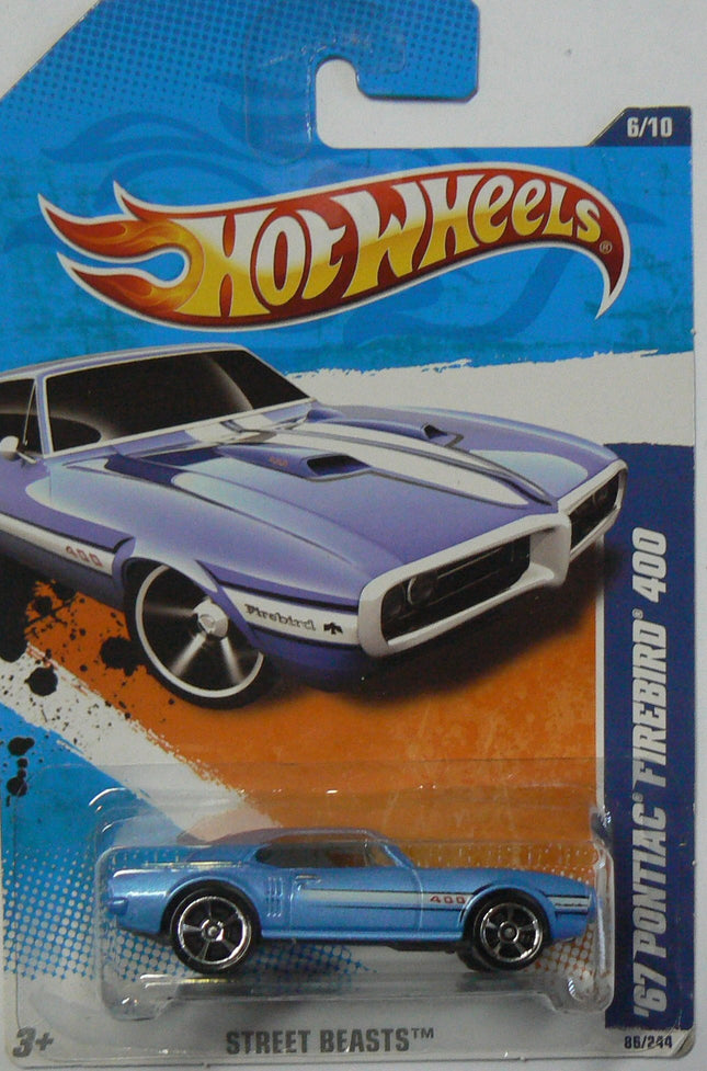 Hot Wheels 2011 Street Beasts 86/244 Blue '67 Pontiac Firebird 400 06/10
