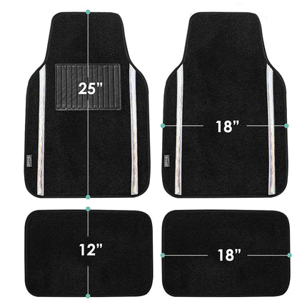 FH Group Car Floor Mats - Carpet Floor Mats for Cars, Universal Fit Automotive Floor Mats, All Purpose Car Floor Mats, Carpet Protector Mat for Most Sedan, SUV, Truck Floor Mats White