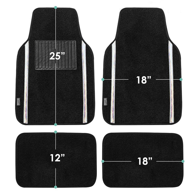 FH Group Car Floor Mats - Carpet Floor Mats for Cars, Universal Fit Automotive Floor Mats, All Purpose Car Floor Mats, Carpet Protector Mat for Most Sedan, SUV, Truck Floor Mats White