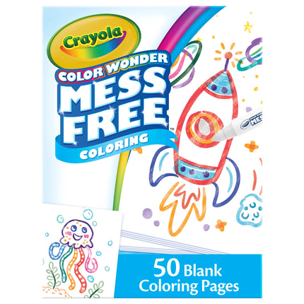CRAYOLA Color Wonder Coloriage sans dégâts, Pages à colorier vierges, Lot de 50, Recharges de pages imprimables, Petit