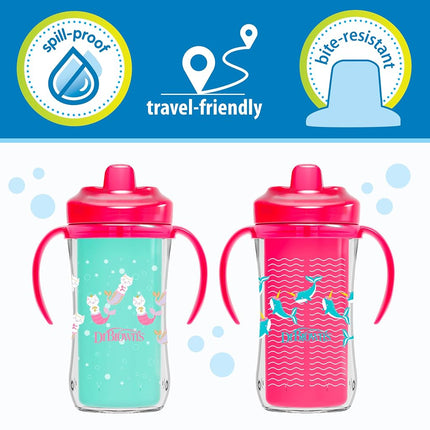 Dr. Brown's Milestones Insulated Hard Spout Sippy Cup, Pink, 2-Pack