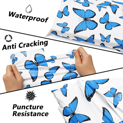 Vapulcio Thank You Poly Mailers 14.5x19 Inch 50 Pcs - Butterfly Printed Shipping Bags for Clothing - Waterproof and Tear Resistant Mailing Envelopes - Self-Sealing Packaging Bags for Small Business