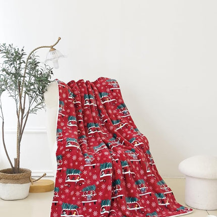 Elegant Comfort Flannel Fleece Sherpa Throw for Winter - Reversible Ultra Plush Throw for Winter Lightweight Soft Cozy Christmas Decorative Throw Perfect for Relaxing 50"x60", Pattern