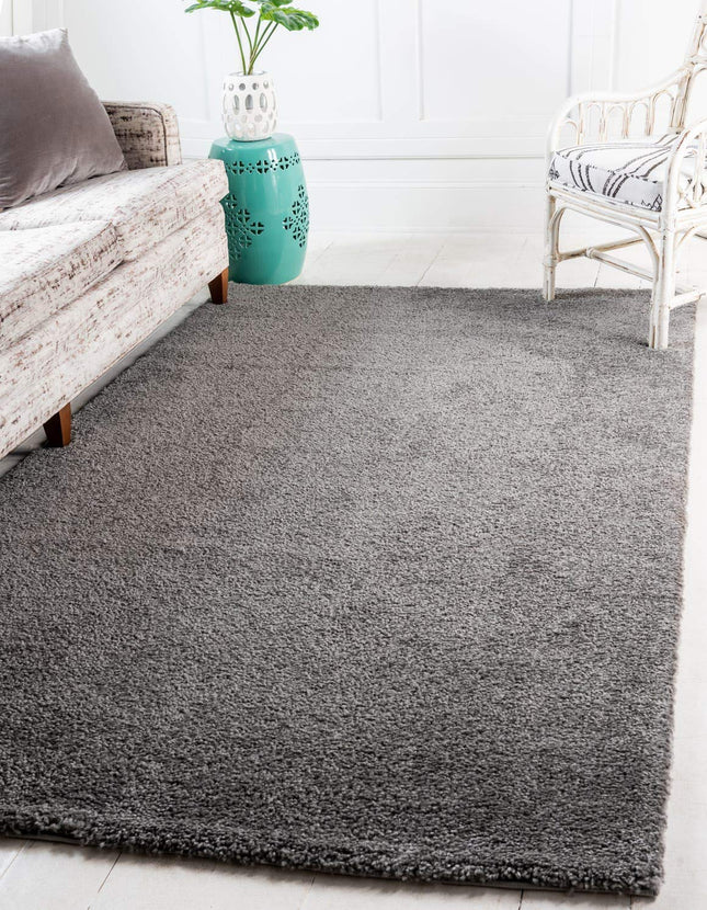 Unique Loom Solo Collection Plush Casual Gray Area