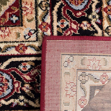 SAFAVIEH Lyndhurst Collection 3'3" x 3'3" Square Red/Black LNH330B Traditional Oriental Non-Shedding Living Room Bedroom Accent Rug