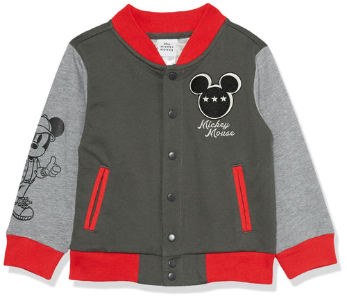 Disney Boys' Mickey Mouse French Terry Button Up V