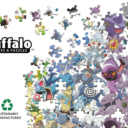 Buffalo Games – Pokemon: Kanto 151 500 Piece Jigsaw Puzzle Colorful Puzzle for Adults – Precision-Cut Pieces, Beautiful Artwork, and Hours of Relaxing Fun