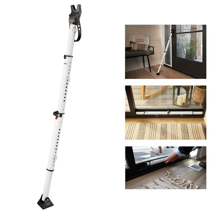 Master Lock Compact Door Stopper Folding Security Bar, Adjustable for Hinged and Sliding Doors, White