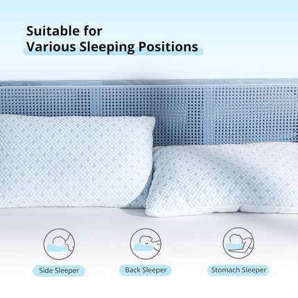 EGOHOME Cooling Shredded Memory Foam Hot, Adjustable Bed Side Back or Stomach Sleepers, Neck Sleeping, Pillow with Removable Cover, Queen(1PC), White 4 Pound