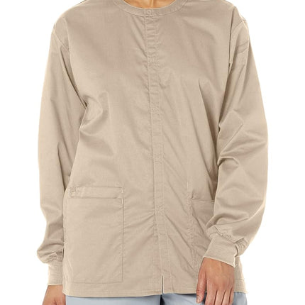 WonderWink Unisex-Adult's Snap Front Jacket, Khaki