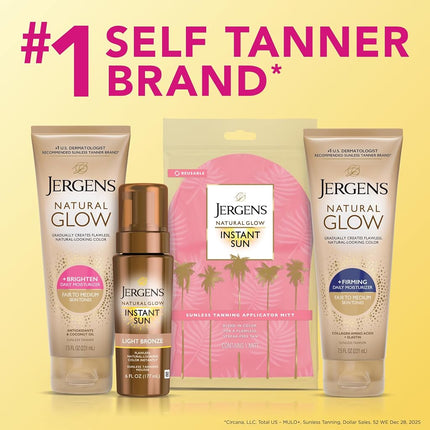 Jergens Natural Glow +FIRMING Daily Moisturizer for Body, Fair to Medium Skin Tones, 7.5 Ounces